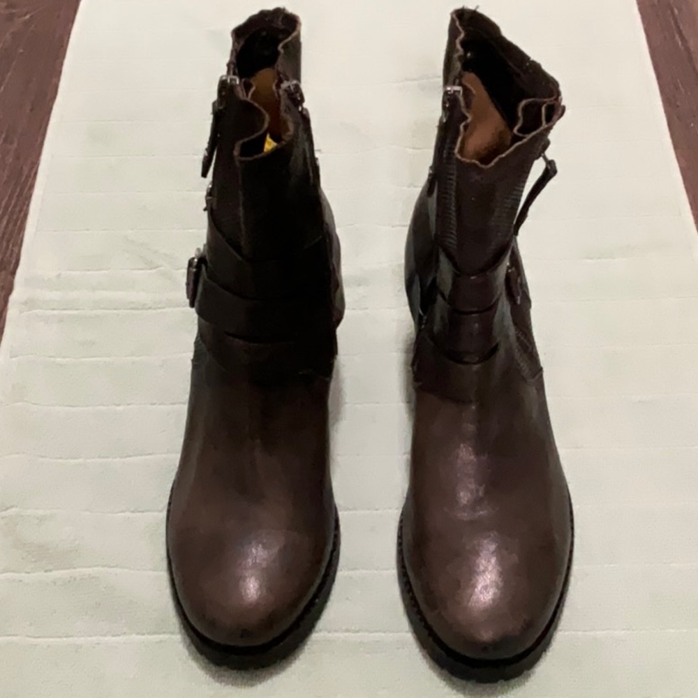 TRASK Zipped Ankle Boots Size 9M Color Dark Brown